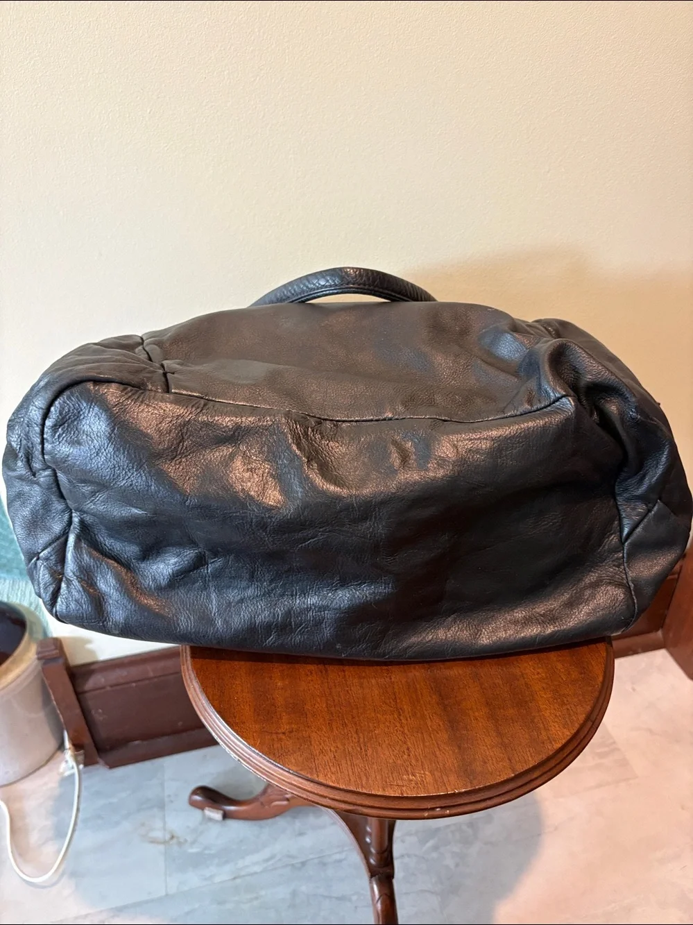 Marc Jacobs  Tote bag  shoulder bag  large bag  leather black/brass hardware EUC